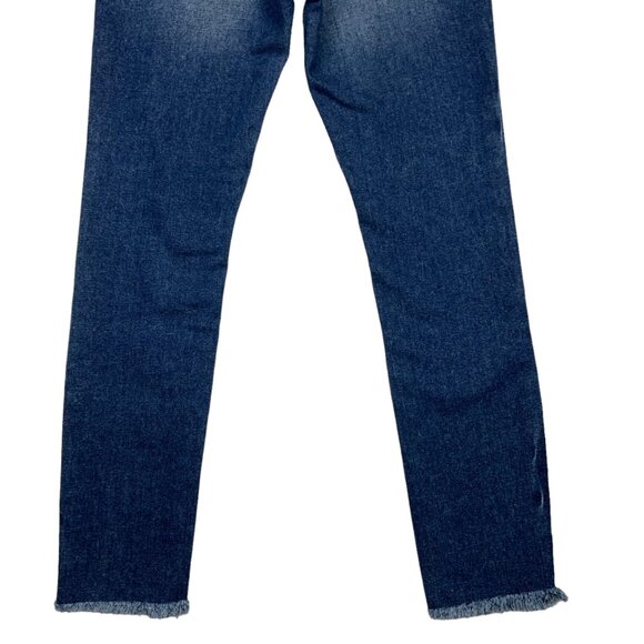 Ser.O.Ya Toya Jeans 25 Tahoe Blue High Rise Slim Leg Raw Hem Zip Fly - Picture 10 of 12